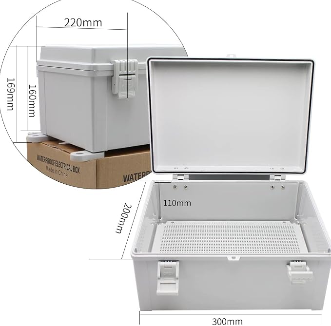MAKERELE Waterproof Junction Box Outdoor Junction Box ABS Plastic Waterproof - Image 2