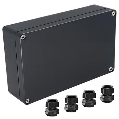 Junction Box IP65 Waterproof ABS Plastic Electrical Project Case Power Junction by Otdorpatio