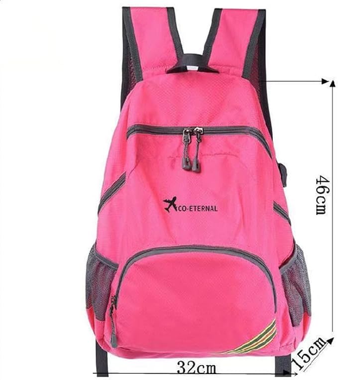 Geboldil Men's and women's waterproof backpack traveling backpack fuchsia - Image 2
