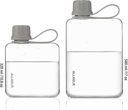 Portable Flat Water Bottle, BPA Free Reusable Tritan Plastic Travel Water - Image 4