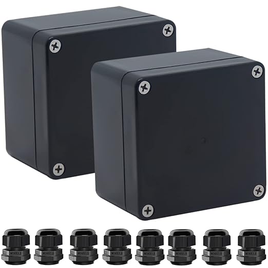 2 Packs Junction Box IP65 Waterproof ABS Plastic Electrical Project Case Power by Otdorpatio