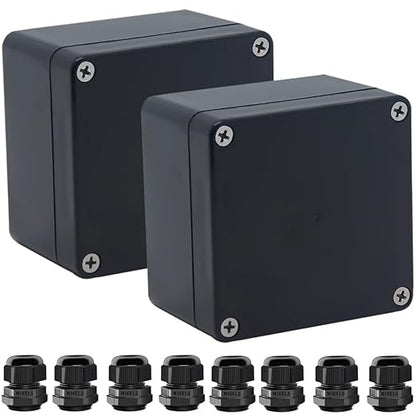 2 Packs Junction Box IP65 Waterproof ABS Plastic Electrical Project Case Power by Otdorpatio