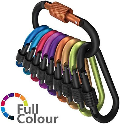 Carago Carabiner Clips with Screw Gate, 10 Pack Carabiners Hiking Clips with - Image 2