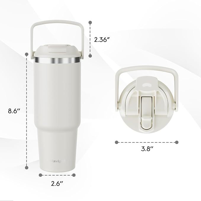 Navigate 30 oz Tumbler with Handle and Straw Lid, Twist On Lid and Flip Up Straw - Image 5