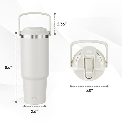 Navigate 30 oz Tumbler with Handle and Straw Lid, Twist On Lid and Flip Up Straw - Image 5