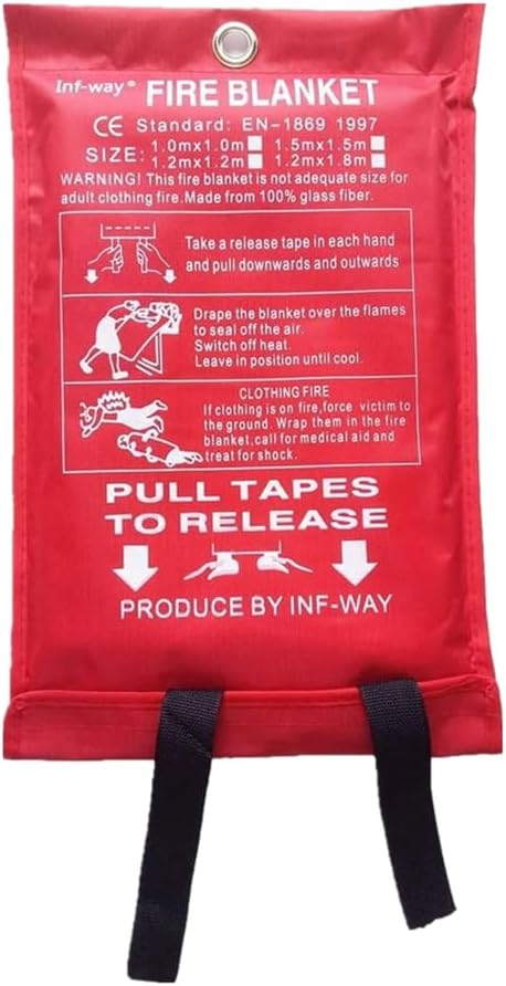 Inf-way Fire Blanket, 47.2''*47.2'' Fiberglass Fire Flame Retardent Emergency - Image 2