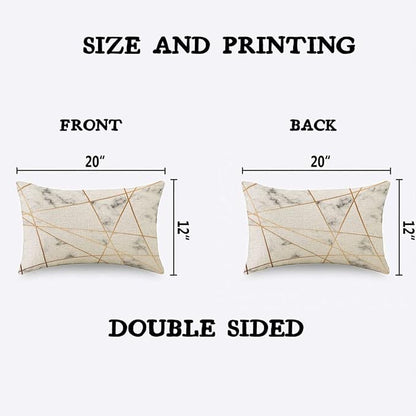 TKS MITLAN Golden Gray Marble Pillow Covers 12x20 Inch Stone Block Geometric - Image 2