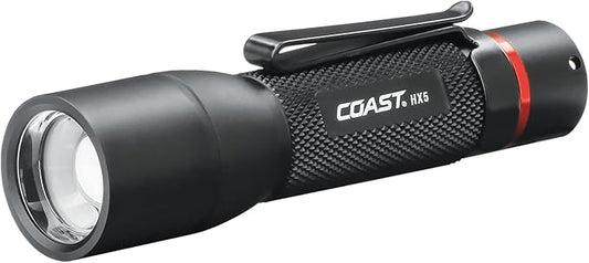 Coast HX5 410 Lumen LED Flashlight, Pure Beam Focusing, Slide Focus, Pocket Clip by Coast