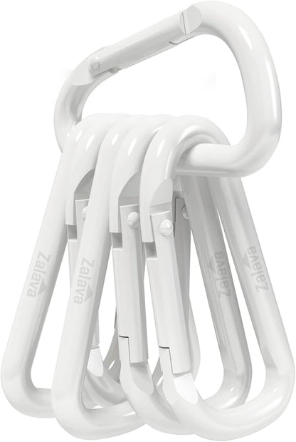 6PCS Carabiner Keychain, 2 inch Aluminum D-Clip Caribeener by Zalava