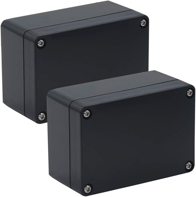 2 Pack Project Box Waterproof Plastic Junction Box ABS IP65 Electronic Project by Raculety