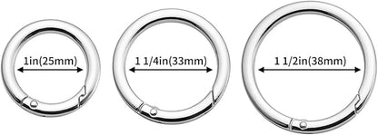 DEVPSISR 4pcs Flat Trigger Spring O Rings, Metal Keychain Ring Round Carabiner - Image 2