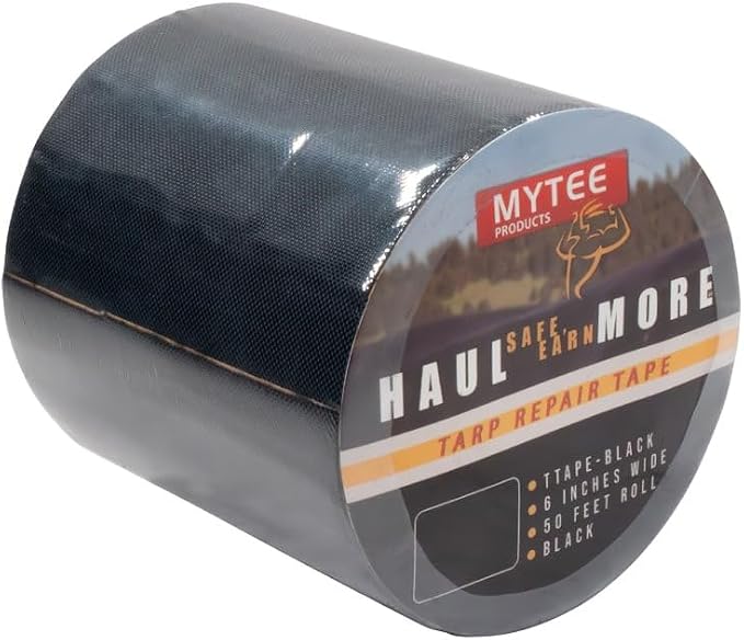 Mytee Products 8.8 oz Waterproof Black Vinyl Tarp Repair Tape 6 Inch x 50 FT - Image 7