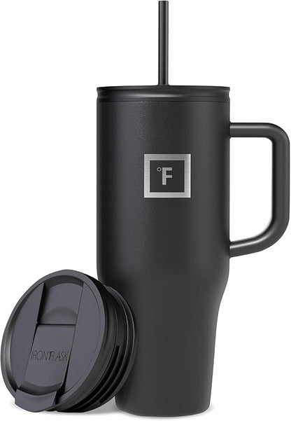 IRON °FLASK Co-Pilot Insulated Mug w/Straw & Flip Cap Lids by IronFlask