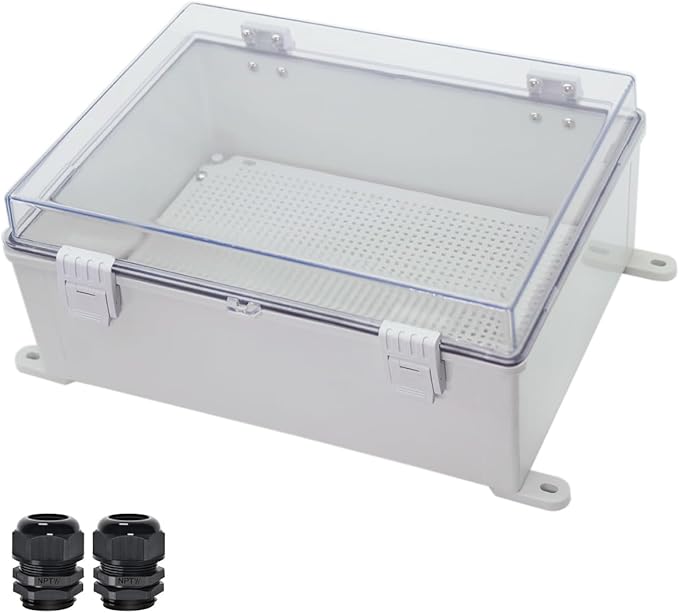 Zulkit Junction Box ABS Plastic Waterproof IP65 Electrical Boxes Hinged Shell by Zulkit