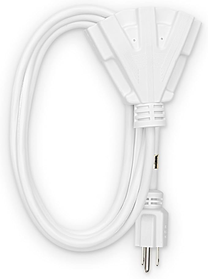Holiday Lighting Outlet 6-Foot White Extension Cord, 3-Prong Indoor & Outdoor by HLOLighting