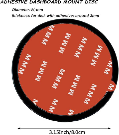 4 Pack 80mm Black Adhesive Dashboard Pad Mounting Disk, Mounting Disk - Image 2