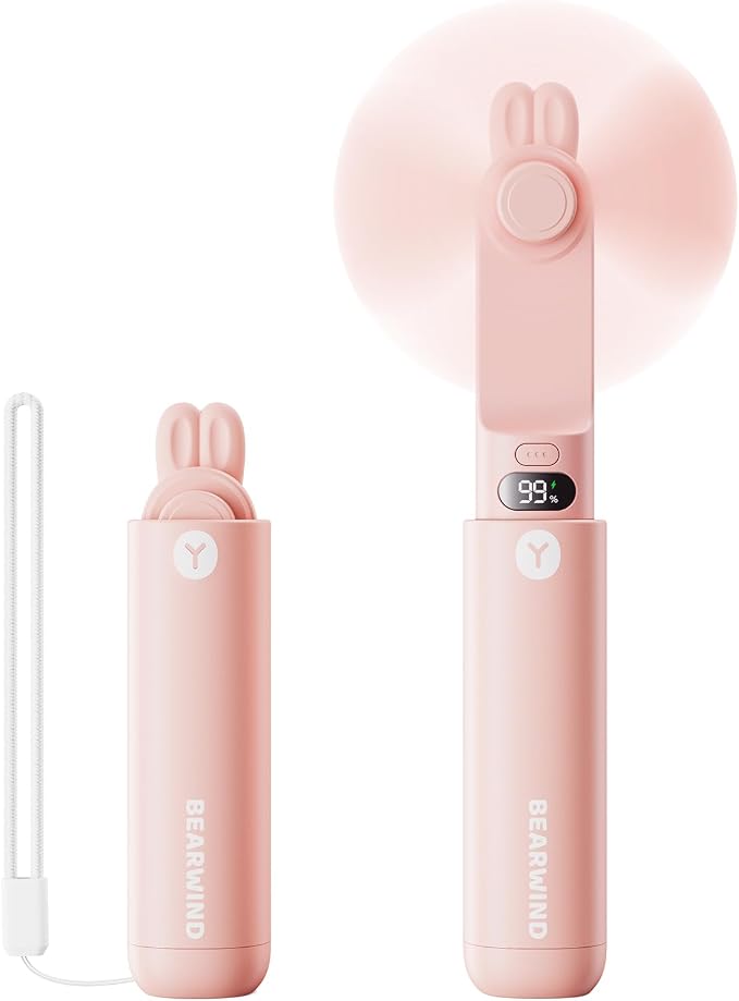 Portable Handheld Mini Fan: 2 in 1 Rechargeable Hand Held Fan by BEARWIND