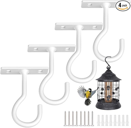 Ceiling Hooks for Hanging Plants 4pack 2.5inch Wall Mount Plant Hooks Meatl by QTJUST