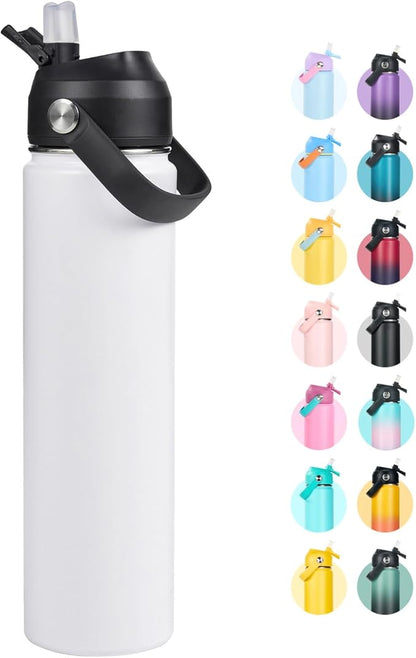 Fijinhom 24oz Insulated Stainless Steel Water Bottle, Wide Mouth Double Wall by Fijinhom