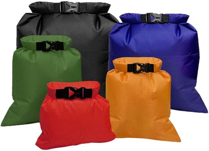 Pimoys 5 Pack Waterproof Dry Sacks, Lightweight Outdoor Dry Bags Ultimate Dry by PimoysLivingNecessities