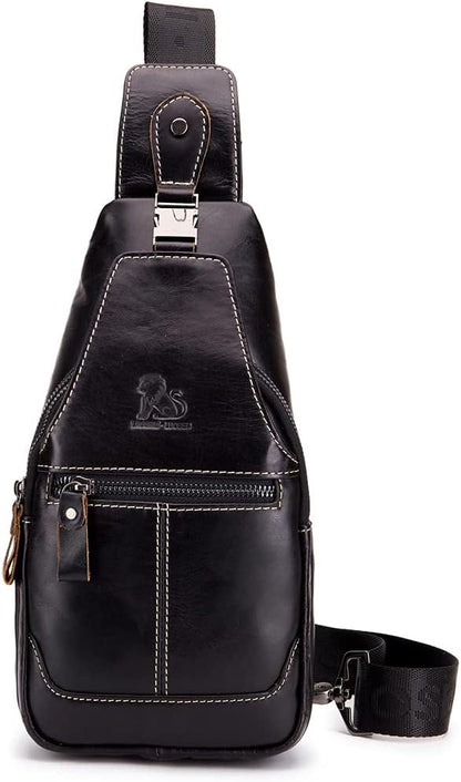 Hebetag Leather Sling Bag Crossbody Backpack - Image 2