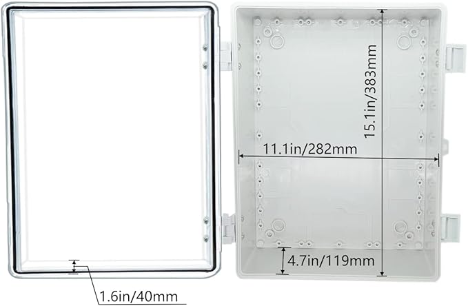 Zulkit Junction Box ABS Plastic Waterproof IP65 Electrical Boxes Hinged Shell - Image 3