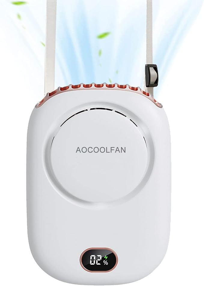 AOCOOLFAN Portable Neck Fan, Mini Small Personal Handheld Fan USB Rechargeable by AOCOOLFAN