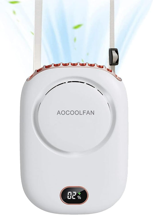 AOCOOLFAN Portable Neck Fan, Mini Small Personal Handheld Fan USB Rechargeable by AOCOOLFAN