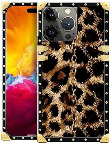 Compatible with iPhone 15 Pro Max Case, Seamless Gold Chain Leopard Luxury by Unknown