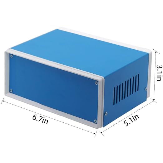 Zulkit Electronic Enclosures Blue Metal Enclosure Project Case DIY Box Junction - Image 2