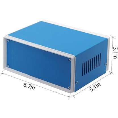 Zulkit Electronic Enclosures Blue Metal Enclosure Project Case DIY Box Junction - Image 2