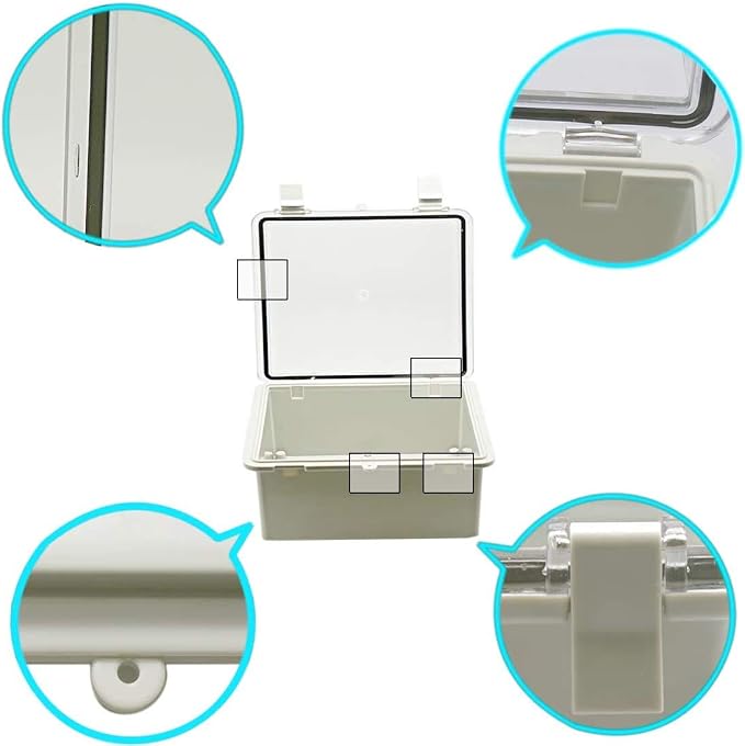 Zulkit Junction Box ABS Plastic Waterproof IP65 Electrical Boxes Hinged Shell - Image 8
