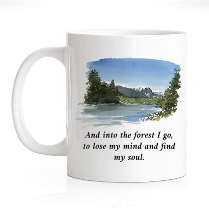 RZHV And Into The Forest I Go To Lose My Mind And Find My Soul 11 Oz Novelty Mug by RZHV