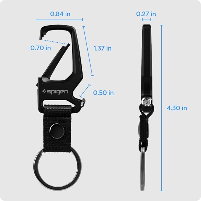 Spigen Life Carabiner Key Ring Clip, Car Keychain Clip, Bottle Opener Key Chain - Image 2