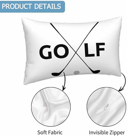 Black Golf Clubs Pillow Covers 12 X 20 Sports Themed Decor Symbol Golf Set of 2 - Image 3
