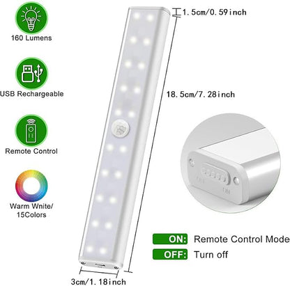 Diomart 48 LED Under Cabinet Lighting Wireless, 15 Colors Changeable - Image 4
