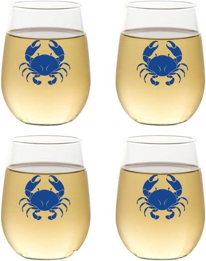 Set of 4 Shatterproof Designer 16 oz Plastic Wine Glasses MADE in the USA by Unknown