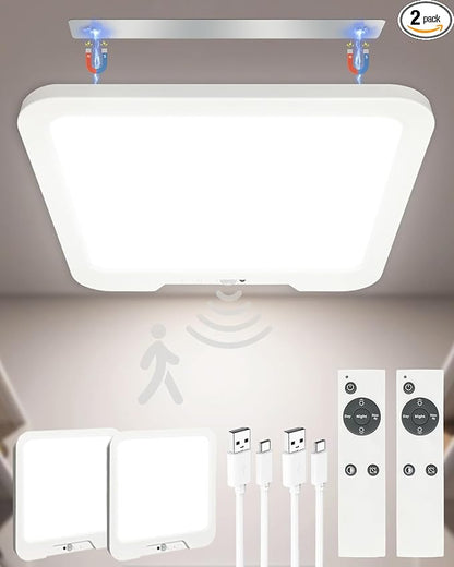 2 Pack Rechargeable Motion Sensor Ceiling Lights by Unknown
