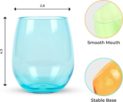 Premium Unbreakable Stemless Wine Glasses – Set of 6 BPA-Free Shatterproof - Image 3