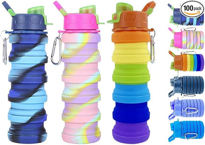 Collapsible Water Bottles 3 Pack Expandable Water Bottle 500ml by konlongzan
