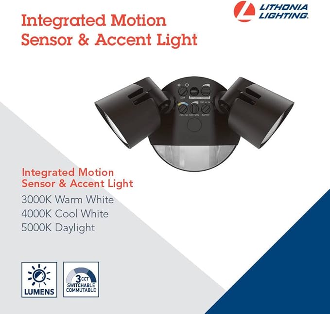 Lithonia Lighting HomeGuard 2-Light LED Outdoor Flood Lights, Motion Sensor - Image 2