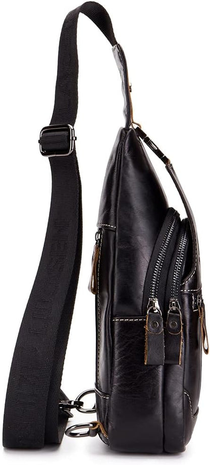 Hebetag Leather Sling Bag Crossbody Backpack - Image 3
