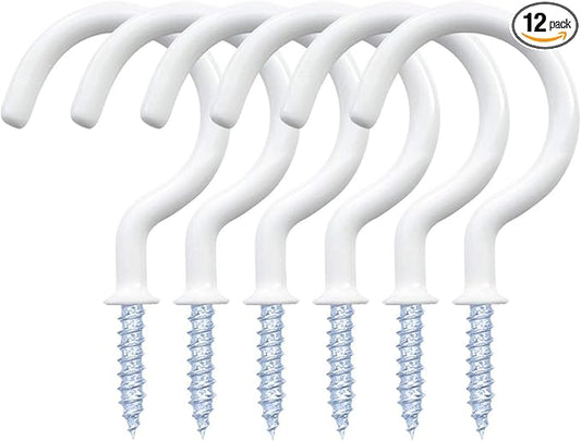 12 Pack Vinyl Coated Ceiling Hooks, Screw-in Mug Hooks by yuntop