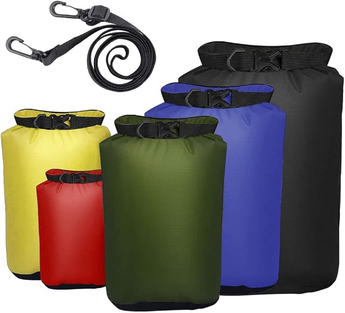 Pimoys 5 Pack Waterproof Dry Sacks, Lightweight Outdoor Dry Bags 20L /12L / by PimoysLivingNecessities