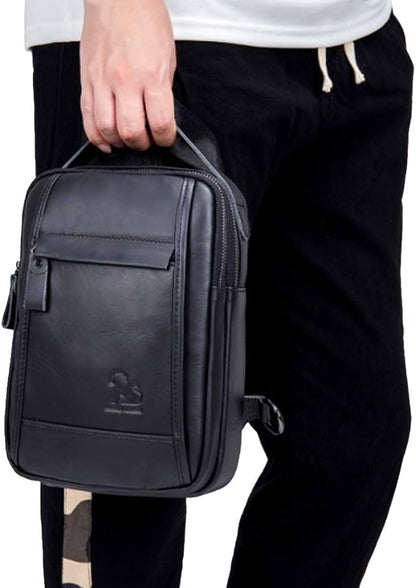 Leather Sling Bag Backpack for Men Women Outdoor Travel Hiking Business - Image 7