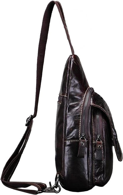 Leather Sling Bag Crossbody Backpack - Image 3