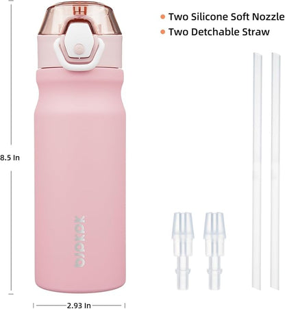 BJPKPK Water Bottle with Straw 18oz Insulated Water Bottles Reusable Stainless - Image 4