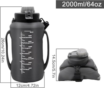 64oz Foldable Silicone Water Bottle - Image 2