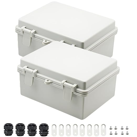 Zulkit 2pcs Junction Box ABS Plastic Dustproof Waterproof IP65 Electrical Boxes by Zulkit