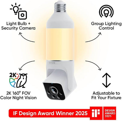 WYZE Bulb Cam Security Camera, 2K HD Outdoor Light Bulb Camera, Color Night - Image 9